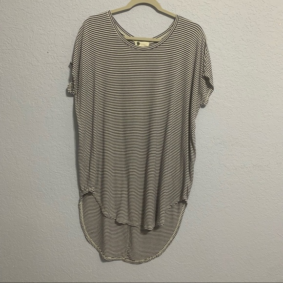 Anthropologie Floreat Striped Jersey High Low T-shirt Dress Tunic - Picture 1 of 4
